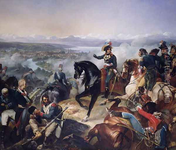 The Battle of Zurich, 25th September 1799, 1837 Oil Painting - Francois Bouchot