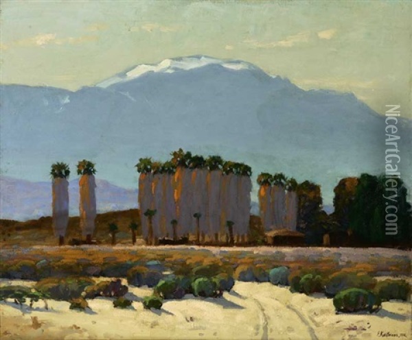 Indian Wells - Coachella Valley In Calif Oil Painting - Ferdinand Kaufmann