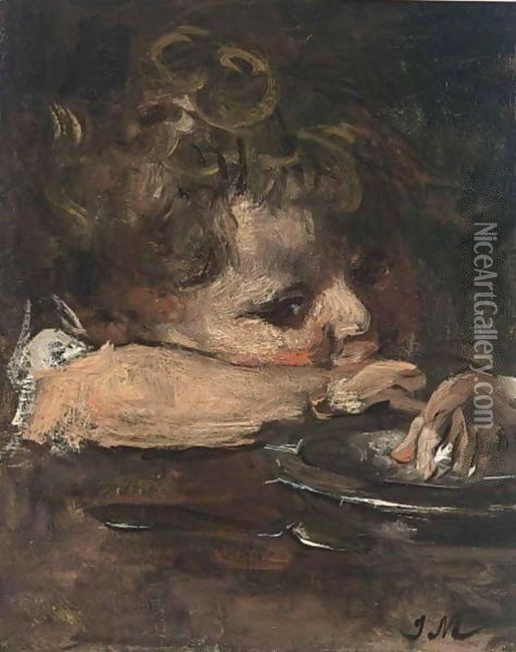 Portrait Of A Child Oil Painting - Jacob Henricus Maris