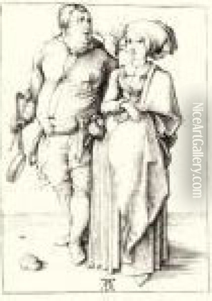 Cook And His Wife Oil Painting - Albrecht Durer