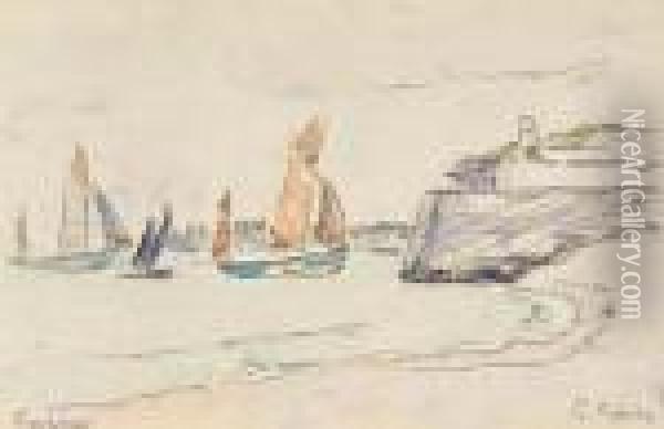 Return Of The Fishing Fleet Oil Painting - Paul Signac