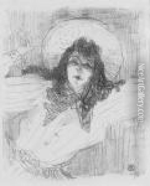 May Belfort, From Portraits D'acteurs & Actrices--treize Lithographies Oil Painting - Henri De Toulouse-Lautrec