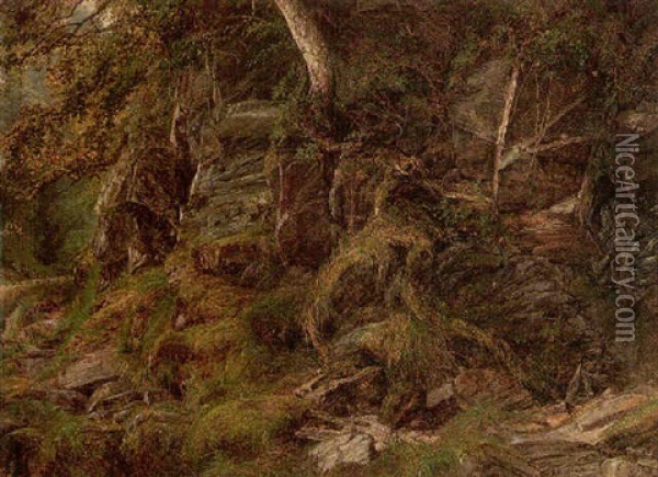The Riverbank Oil Painting - Frederick Henry Henshaw