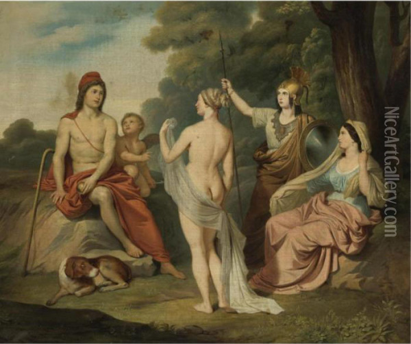 The Judgment Of Paris Oil Painting - Jacques Louis David