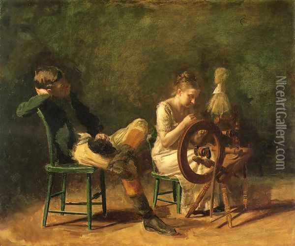 The Courtship Oil Painting - Thomas Cowperthwait Eakins