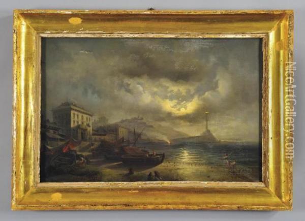 Veduta Di Genova Da Villa Bombrini Oil Painting - Joseph Heinrich L. Marr