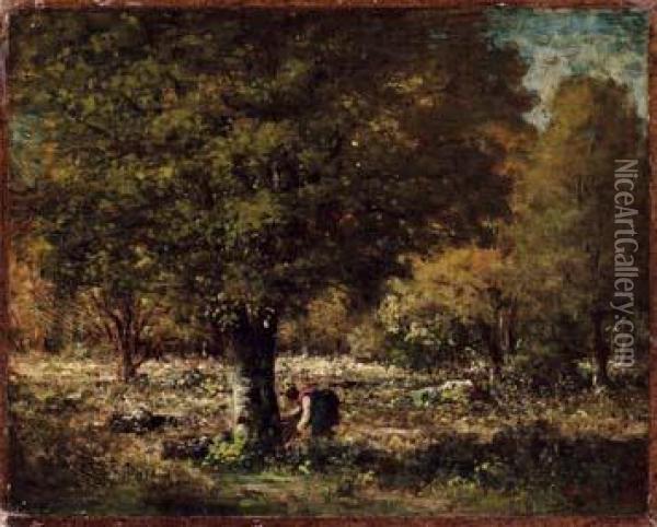 Nel Bosco Oil Painting - Theodore Rousseau