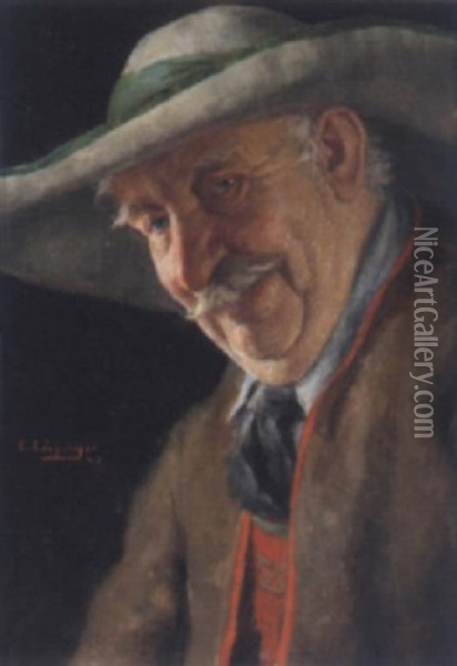 Portrait Eines Bauern Oil Painting - Erwin Eichinger