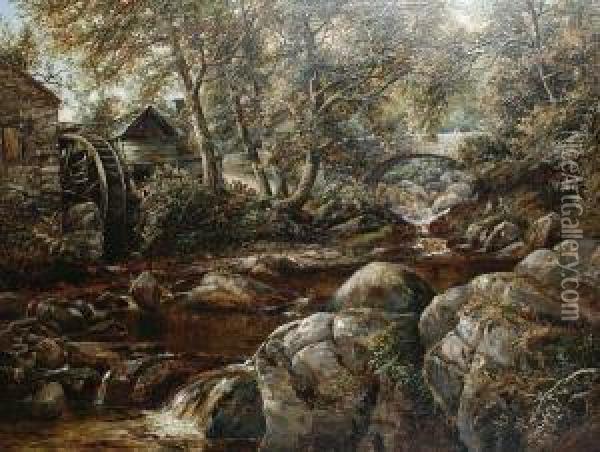 A Watermill In Wales Oil Painting - William Henry Waring
