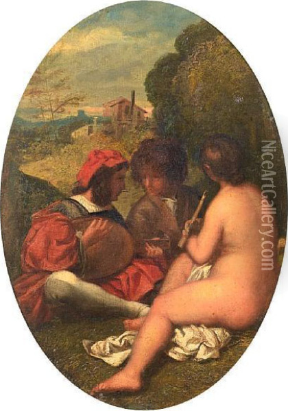 A Fete Champetre Oil Painting - William Etty