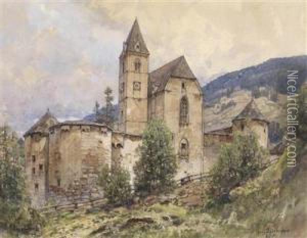 Landschaftmit Wehrkirche Oil Painting - Fritz Lach