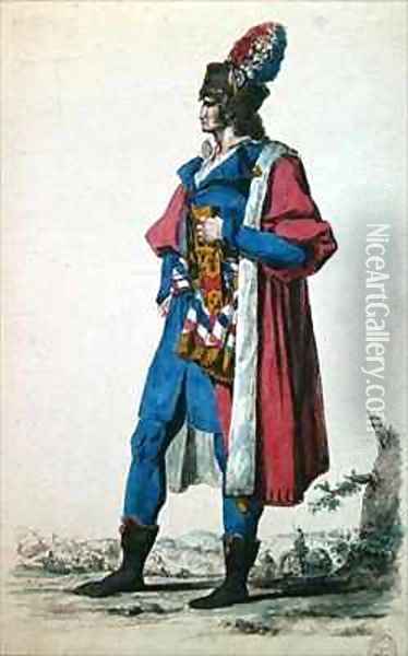 Costume of a Representative of The French People in 1793 Oil Painting - Jacques Louis David
