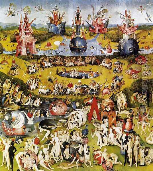 Triptych of Garden of Earthly Delights (central panel) c. 1500 Oil Painting - Hieronymous Bosch