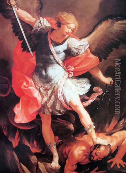 Archangel Michael Oil Painting - Guido Reni