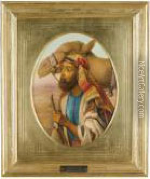 A Camel Driver Oil Painting - William J. Webbe or Webb