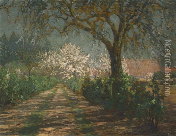 Bluhende Obstbaume Oil Painting - Hans Meyer-Kassel