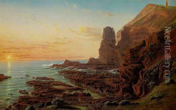 Castle Rock, Cape Schanck Oil Painting - Eugene von Guerard
