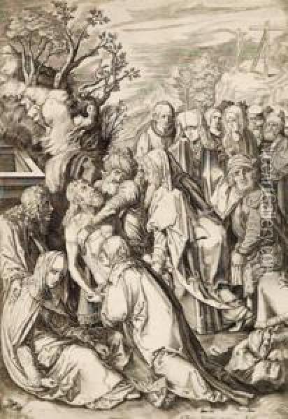 Deposizione Di Cristo Oil Painting - Cornelis Ii Visscher