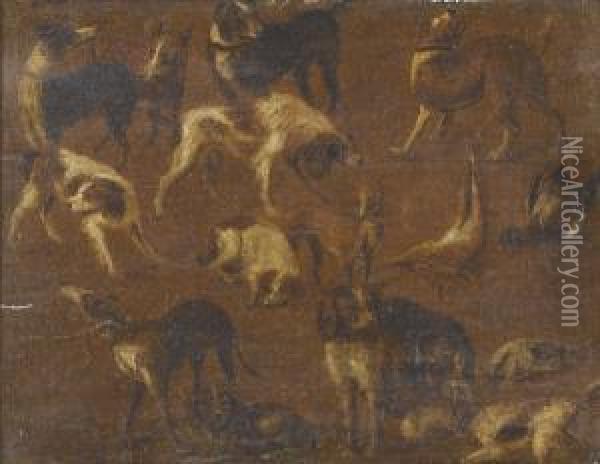 Hundemeute Mit Fasan Und Ente Oil Painting - Abraham Hondius