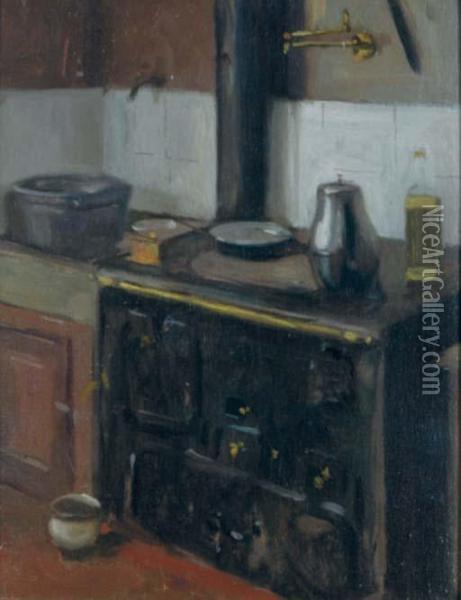 The Artist's Kitchen, Paris Oil Painting - Alson Skinner Clark