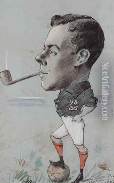 Pipe Smoking Footballer of the 98th North Staffordshire Regiment, 1892 Oil Painting - Marcel Pic