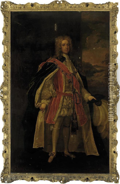 Portrait Of Thomas 
Pelham-holles, 1st Duke Of Newcastle-upon-tyneand 1st Duke Of 
Newcastle-under-lyne (1693-1768) Oil Painting - Charles Jervas