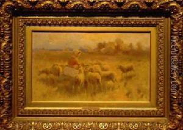 The Shepherdess Oil Painting - Hamilton Hamilton