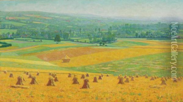 Cornfields In Zuid-limburg Oil Painting - Ferdinand Hart Nibbrig