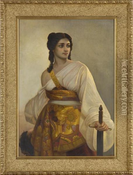 Judith. Oil Painting - Ferdinand Jodl