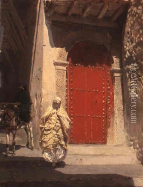 Sunlit Doorway Oil Painting - Rubens Santoro