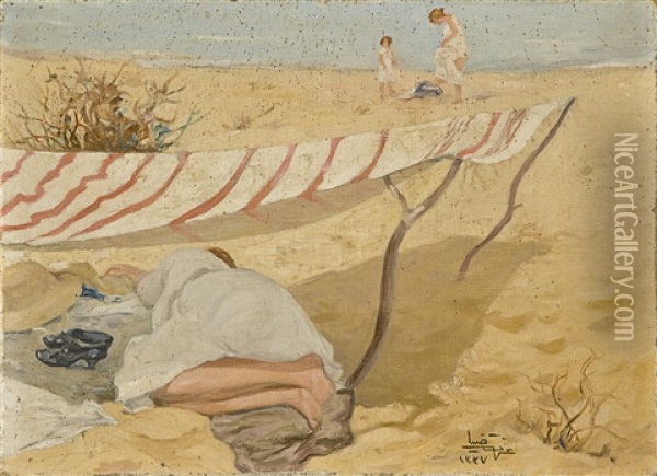 Plajda Oil Painting - Izzet Ziya
