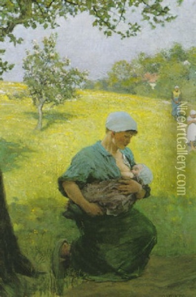 Spring Time Oil Painting - Sir George Clausen