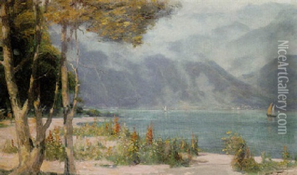 In The Italian Lakes Oil Painting - Robert Fowler