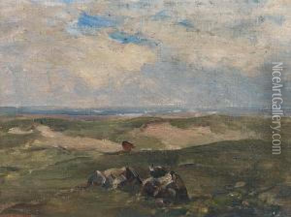 Landscape, Malahide Co. Dublin Oil Painting - Nathaniel R.H.A. Hone Ii,
