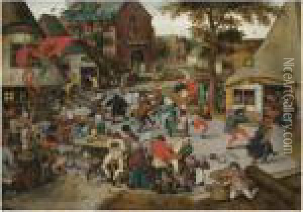 The Kermesse Of Saint George Oil Painting - Pieter The Younger Brueghel