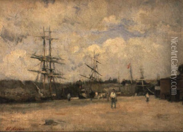 Le Port De Rouen Oil Painting - Stanislas Lepine
