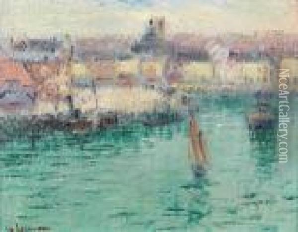 Vue Du Port De Rouen Oil Painting - Gustave Loiseau