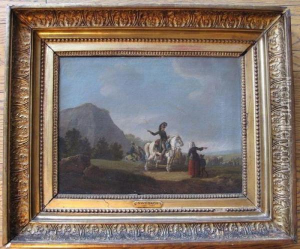 Cavalier Parlant A Une Paysanne Oil Painting - Joseph Swebach-Desfontaines