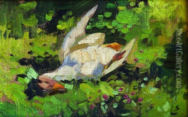 The Catch Oil Painting - Stanislav Lolek
