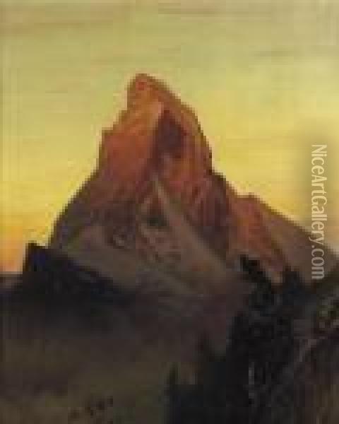 The Matterhorn, Sunrise Oil Painting - Albert H. Gos