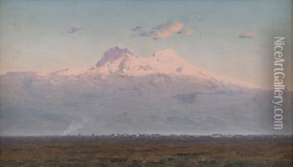 Vue Du Mont Aragatz Oil Painting - Ohan Baghdassarian