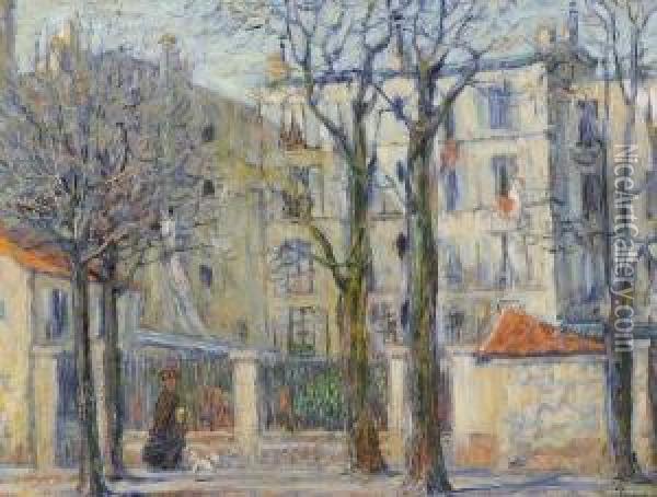 Boulevard De L'observatoire A Paris Oil Painting - Louis Claude Paviot