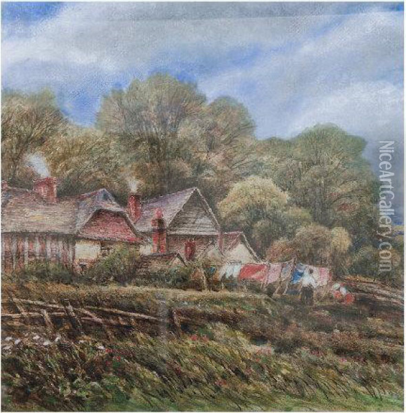 Figures Country Scene Oil Painting - James Orrock