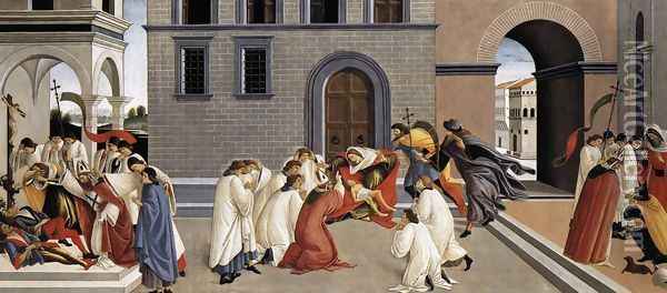 Three Miracles of St Zenobius 1500-05 2 Oil Painting - Sandro Botticelli
