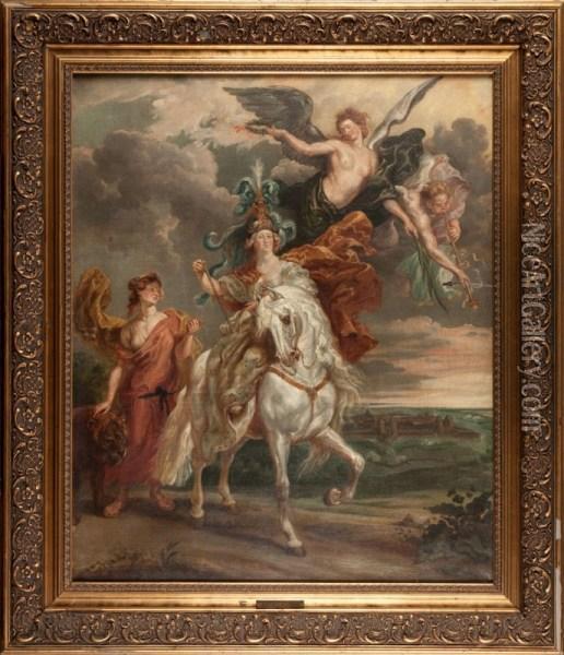 Apoteoza Marii Medici Wedlug Rubensa Oil Painting - Juliusz Kossak