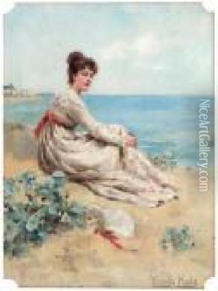 Elegante Au Bord De La Mer Oil Painting - Henry John Yeend King