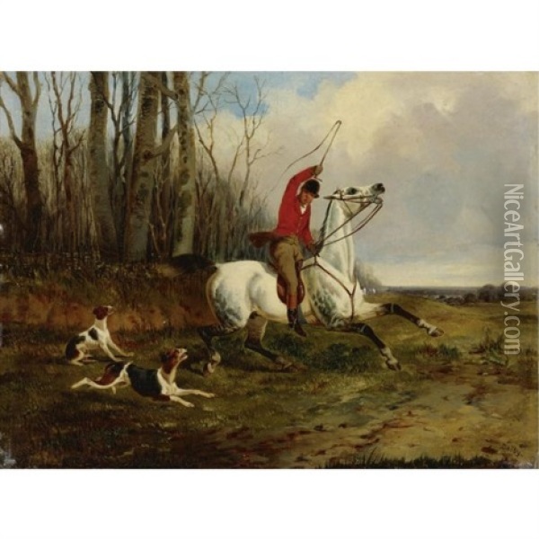 The Huntsman (+ The Whip; 2 Works) Oil Painting - John Dalby