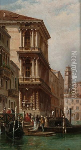 Palazzo Rezzonico, Venice Oil Painting - Giovanni Lavezzari