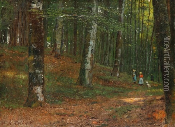 Im Wald Oil Painting - Rudolf Hirth Du Frenes