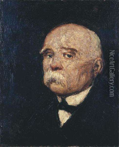 Portrait Of George Clemenceau, Bust-length Oil Painting - Jakob Smits